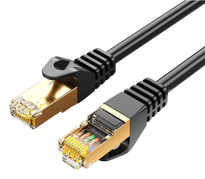 8Ware CAT7 Cable 1m - Black Color RJ45 Ethernet Network LAN UTP Patch Cord Snagless CB8W-PL7-1BLKF