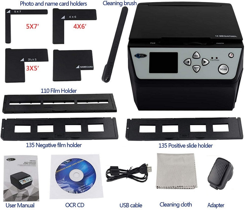Qpix Multifunction Combo Scanner Film Photo Negatives CBS1600