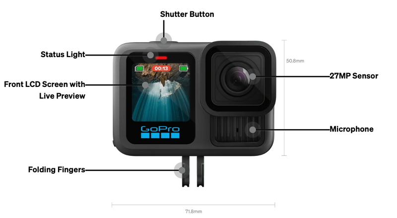 GOPRO HERO13 Black 5.3K HyperSmooth 6.0 Action Camera CHDHX-131-RW