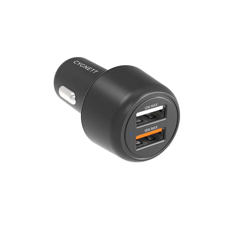 CYGNETT CarPower 30W Dual Port Car Charger - Black CY3680CYCCH