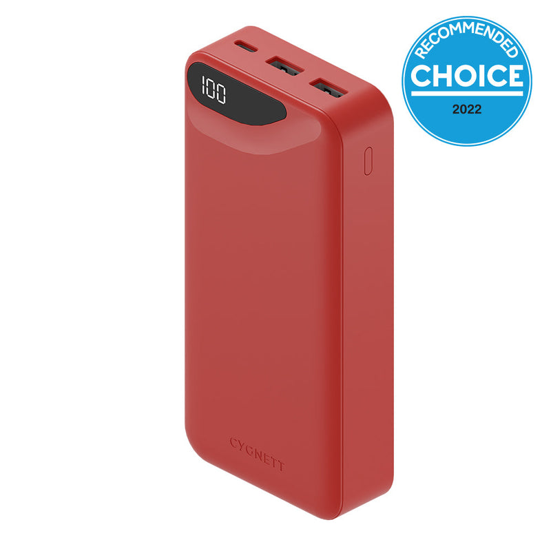 CYGNETT ChargeUp Boost 3rd Generation 20,000 mAh Power Bank - Red CY4347PBCHE