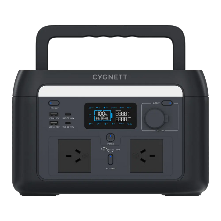 Cygnett Roam 1000w Portable Power Station 614.4wh Black CY5868CYPPS
