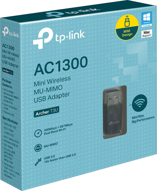 Networking Nano AC1300 Mini Wireless MU-MIMO USB WiFi Adapter D0348