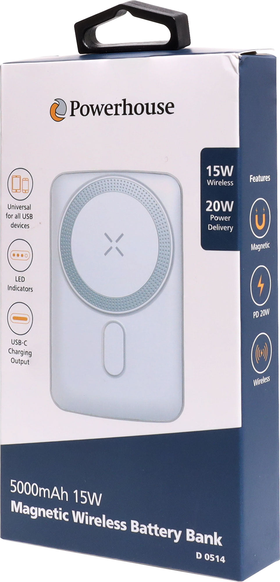 Battery Bank Magsafe Compatible Qi Wireless  5000mah D0514