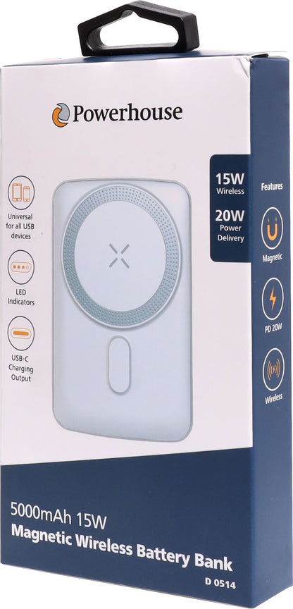 Battery Bank Magsafe Compatible Qi Wireless  5000mah D0514