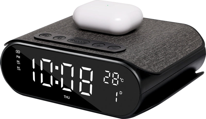 Radio Alarm Clock with Wireless QI Charger D2321