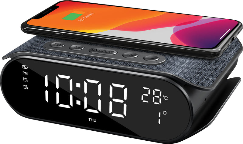 Radio Alarm Clock with Wireless QI Charger D2321