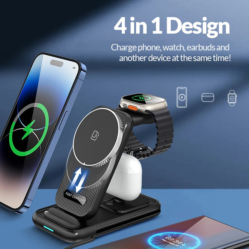 Wireless Charging Stand 4 In 1 Watch, Earbuds and Phone 15W D2325A