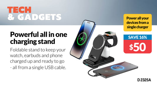 Wireless Charging Stand 4 In 1 Watch, Earbuds and Phone 15W D2325A