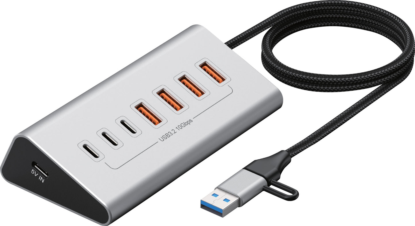 Usb Type C 3.2 Gen2 7 Port External Hub D2365a