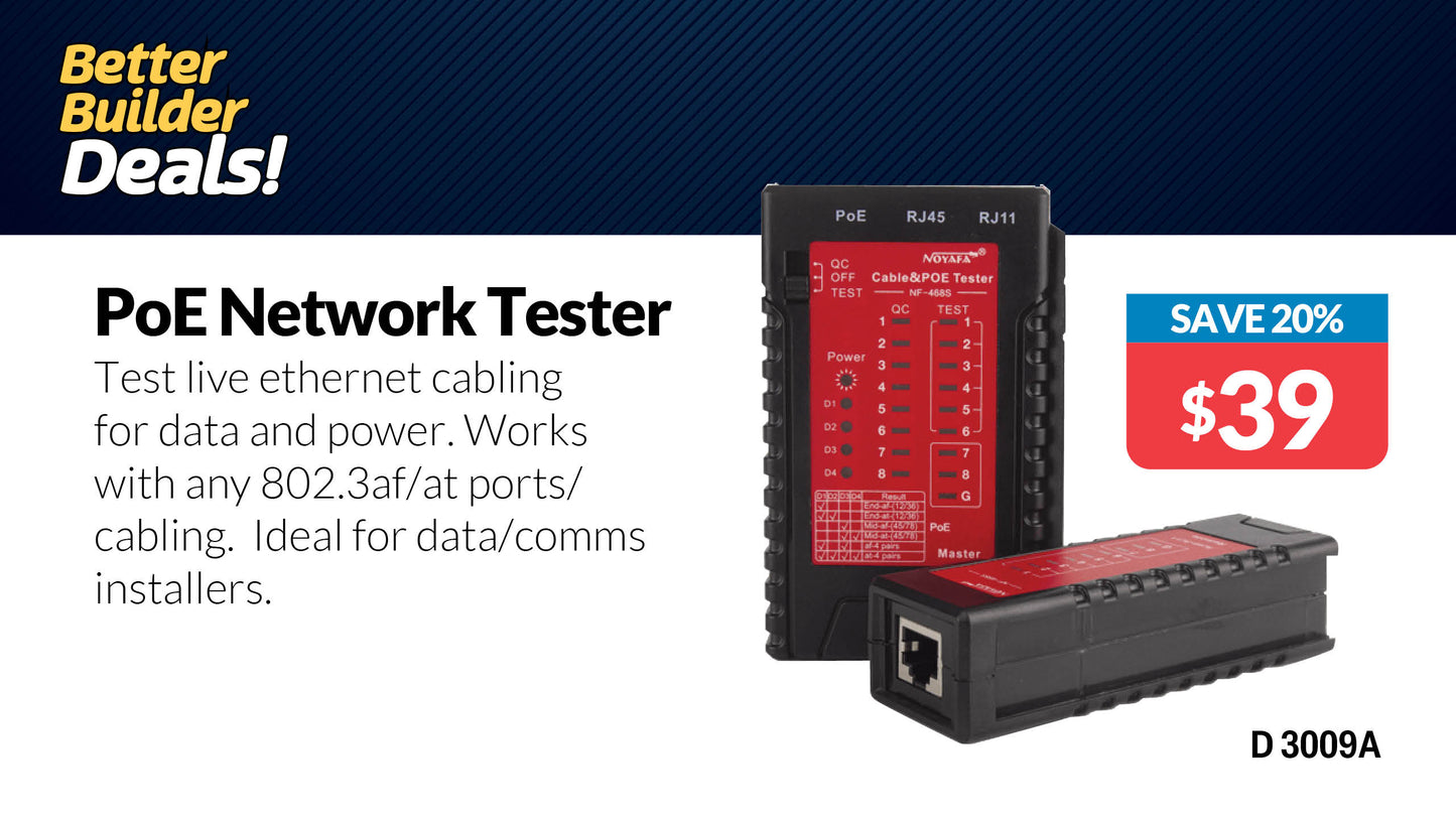 Network Cable Tester PoE Support D3009A