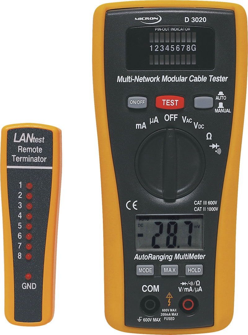 DMM & LAN Cable Tester Combination D3020