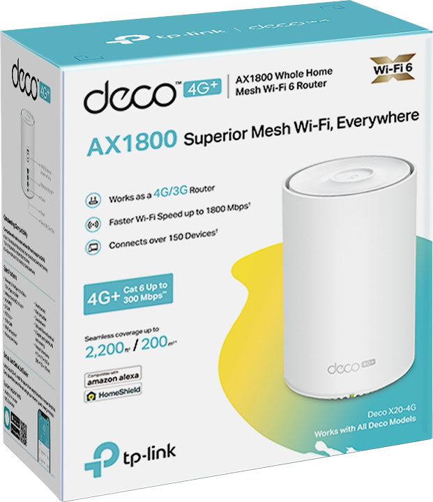 NetworkingDECO X20-4G AX1800 4G+ Mesh WiFi 6 Gateway D4345A