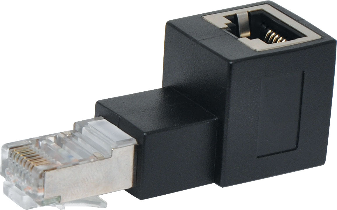 Modular RJ Connector RJ45 Cat6A Right Angle 90° Up Adaptor D5108