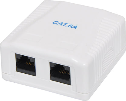 Networking Dual Keystone Surface Mount Wall Box RJ45 Cat6a D5118A