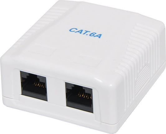 Networking Dual Keystone Surface Mount Wall Box RJ45 Cat6a D5118A