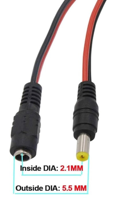 Dc Male & Female Connectors, 5.5x2.1mm Jack Cable YK188824