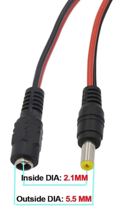 Dc Male & Female Connectors, 5.5x2.1mm Jack Cable YK188824