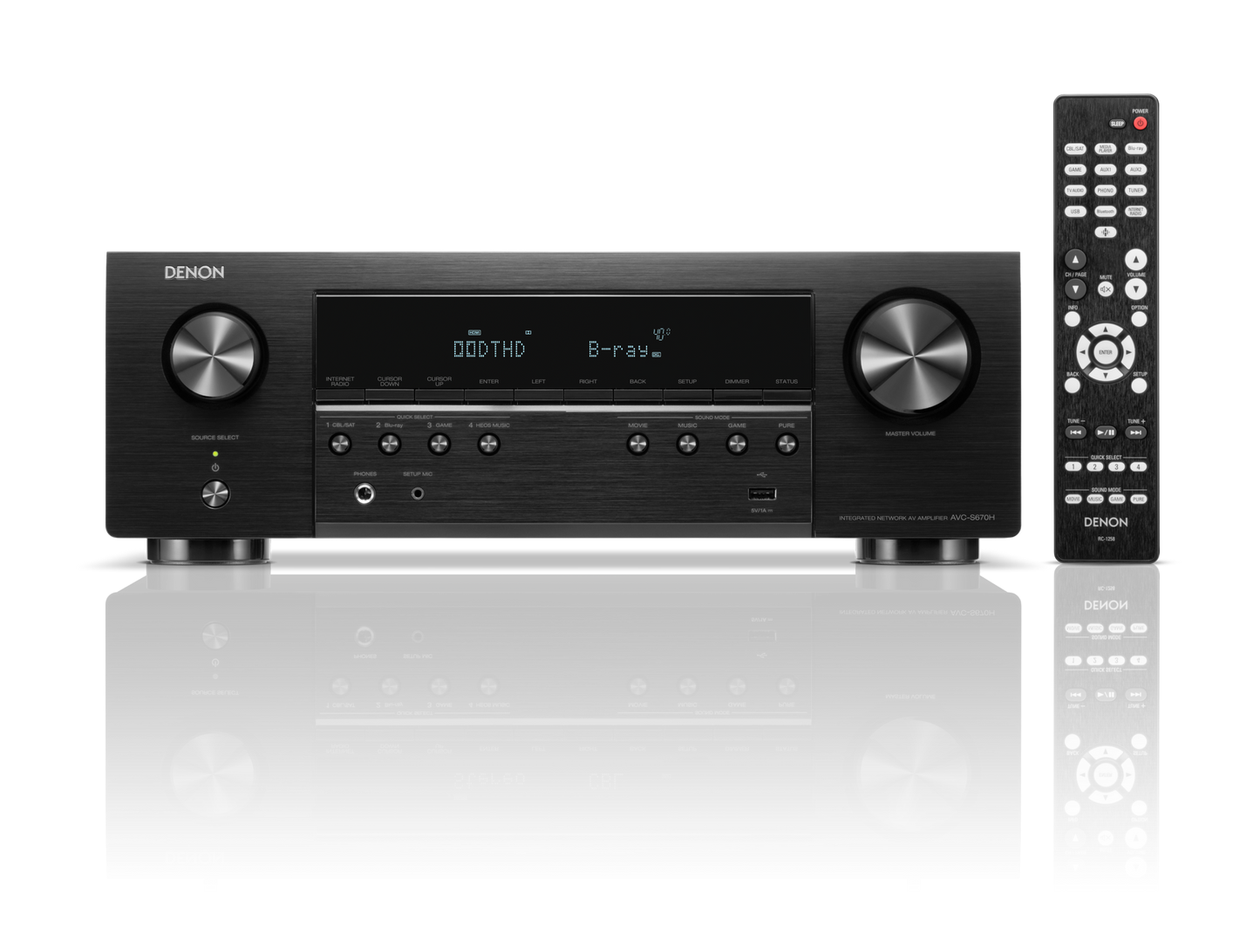 Denon AVC-S670H Cinema Amplifier 5.2 Ch. 75W 8K AV Receiver with HEOS® AVC-S670H