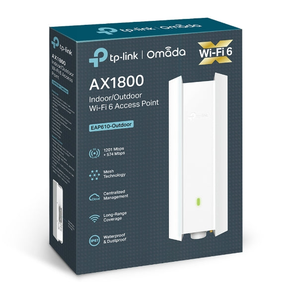 Tp-link Ax1800 Indoor/outdoor Wifi 6 Access Point 1.8 Gbps Long Range Ip67 Weatherproof Ofdma Mu-mimo Omada Mesh NWTL-EAP610-OUTDOOR