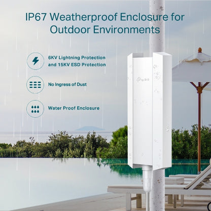 Tp-link Ax1800 Indoor/outdoor Wifi 6 Access Point 1.8 Gbps Long Range Ip67 Weatherproof Ofdma Mu-mimo Omada Mesh NWTL-EAP610-OUTDOOR