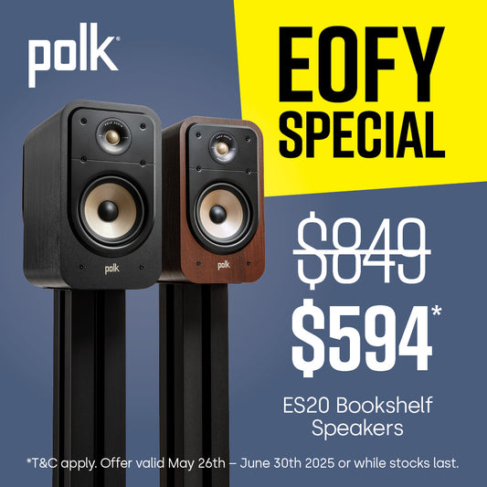 Polk ES20 Signature Elite High-Resolution Hi-Fi Home Theatre Bookshelf Speakers S20ELB