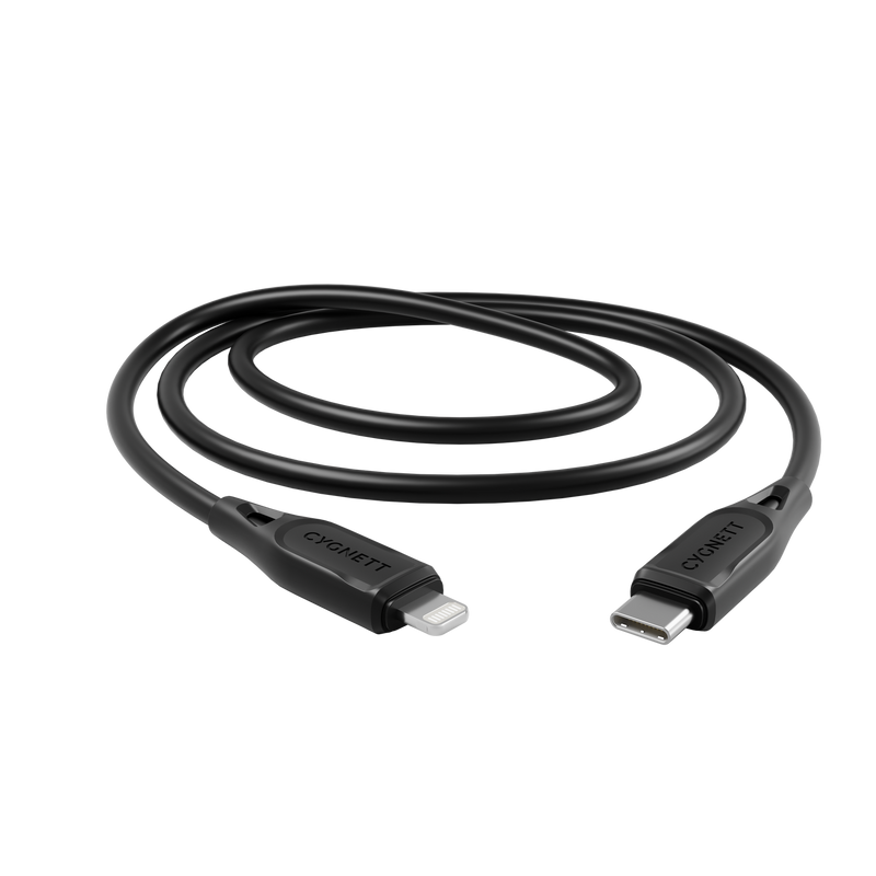 CYGNETT Essentials Lightning To USB-C Cable 2m Black CY4697PCCCL