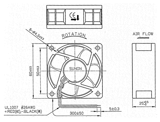 Cooling Fan Sleeve Bearing 60mm 12VDC F1045