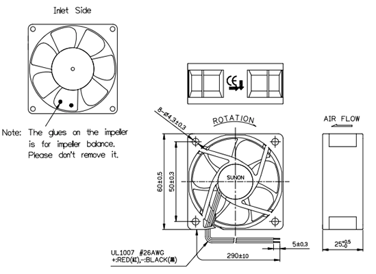 Cooling Fan 60mm 24VDC Maglev Bearing Cooling Fan F1147