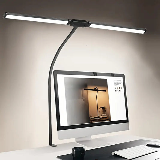 Lamp Double Head Clip-on LED Desk Lamp Black FM124047