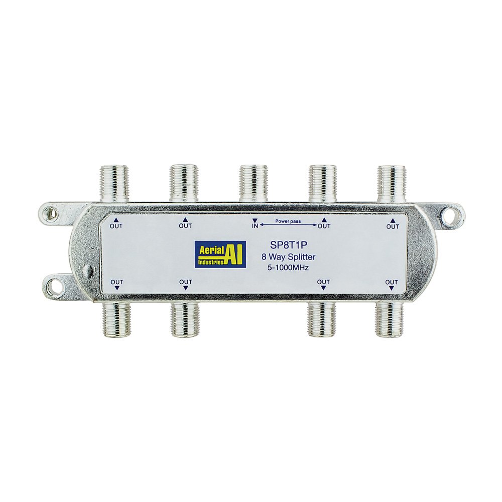 Tv Signal Splitter 8 Way 5 to 1000MHz 1 Port Power Pass F FS108