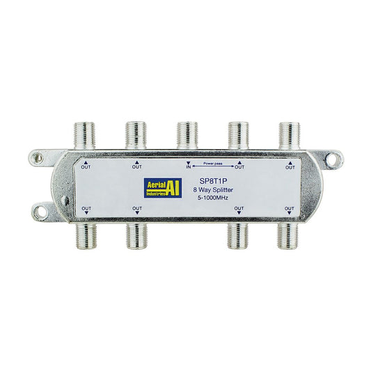 Tv Signal Splitter 8 Way 5 to 1000MHz 1 Port Power Pass F FS108