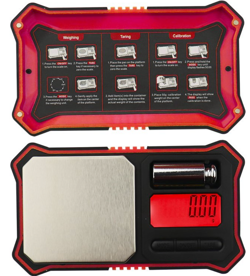 Fuzion Scales - Digital Pocket Scale - 0.01 grams x 200 grams Red FSNRED200-01