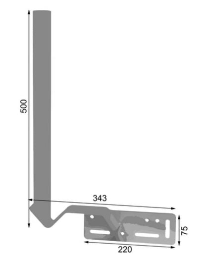 Antenna Gutter Mount Mast 42mm Mast X 500mm GMANT42