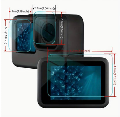 Gopro Hero Screen Protector Tempered Glass 13/12/11/10/9 3pc WE204090