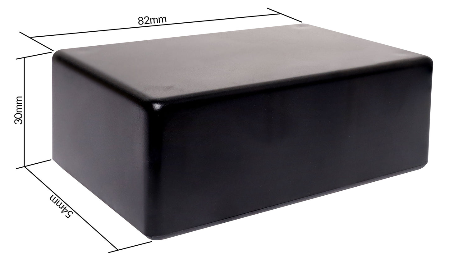 Enclosures & Boxes UB5 (82Lx54Wx30Hmm) ABS Jiffy Box Black H0205