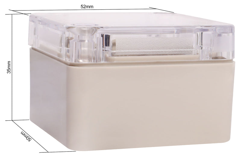 Enclosures & Boxes 52x50x35mm ABS Sealed Box with Clear Lid H0318