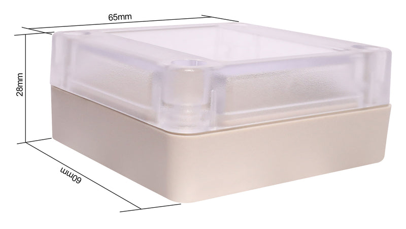 Enclosures & Boxes 65x60x28mm ABS Sealed Box with Clear Lid H0319