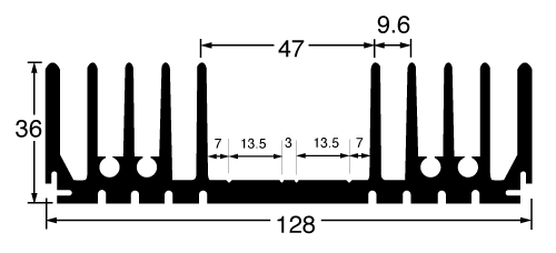 Heatsink 128 x 300mm Extra Heavy Duty H0592