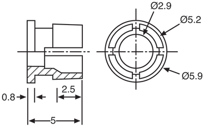 Spacers & Mounts 3mm LED Mounts Pk 100 H1548