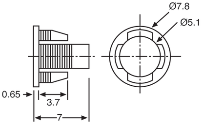 Spacers & Mounts 5mm LED Mounts Pk 100 H1554