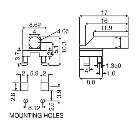 Spacers & Mounts Light Pipe Suit SMD LEDs Pk1000 H1561