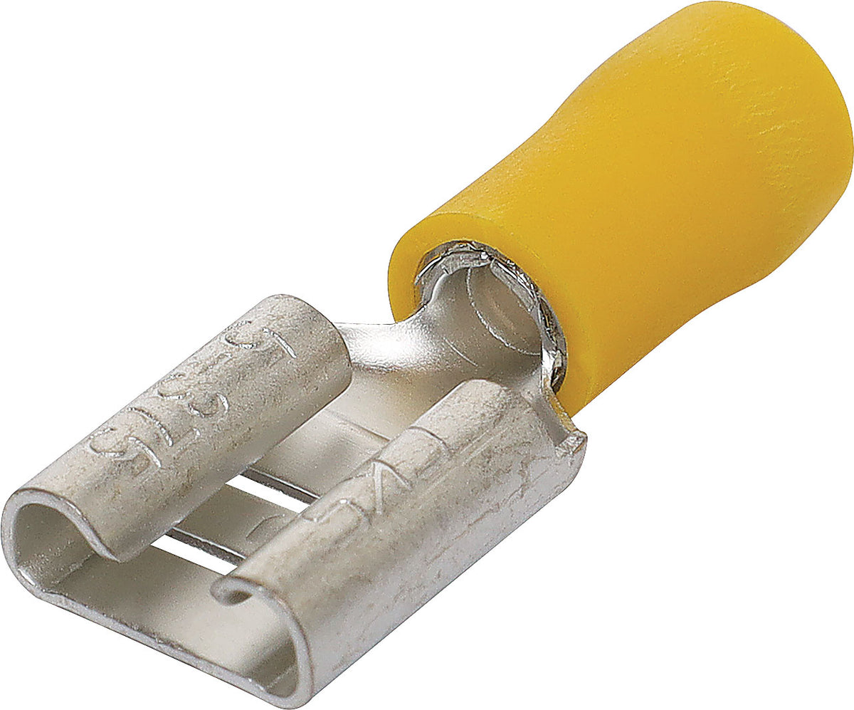 Lead Roud Crimp Crimps & Lugs Spade Crimp Female Half Insulated 9.2mm Yellow Pk 10 H18 ...