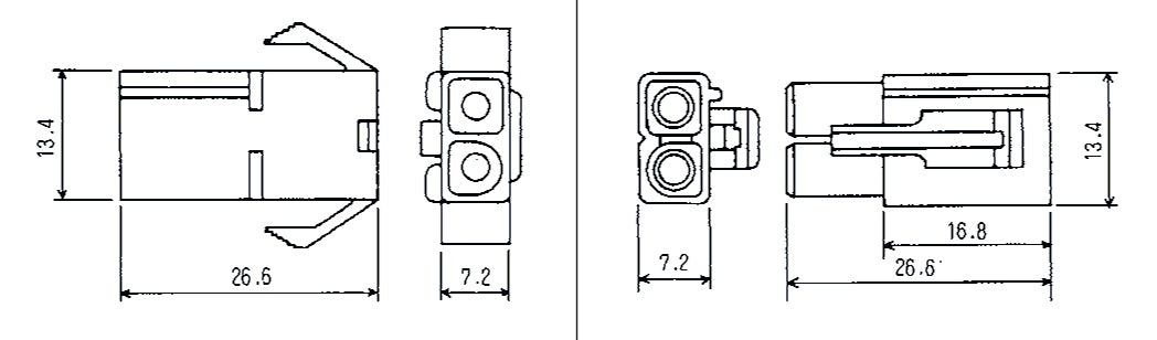 DC Power Connectors 2 Way 15A Male And Female Inline Connector H2319