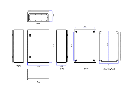 Enclosures & Boxes 400x200x600mm IP66 Lockable Steel Utility Wall Cabinet H7910