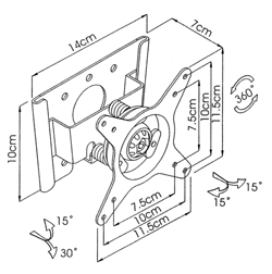 Wall Bracket LCD Black With Balljoint H8185