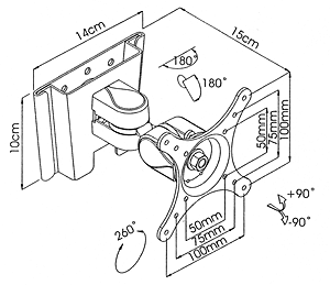TV & Monitor Brackets Wall Bracket LCD Black H8187
