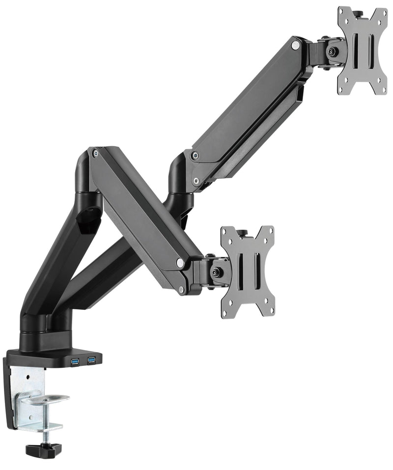 Desk Mount LCD Bracket Dual VESA With USB 100mm  H8232B