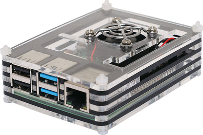 Raspberry Pi Acrylic Raspberry Pi 4 Case with Cooling Fan H8958