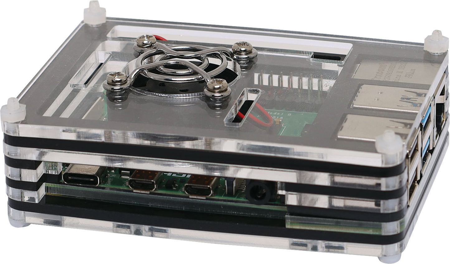 Raspberry Pi Acrylic Raspberry Pi 4 Case with Cooling Fan H8958